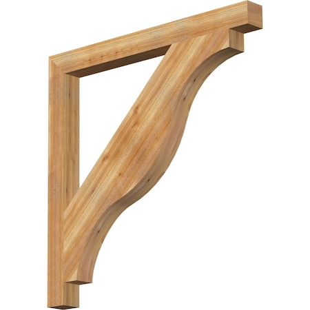 Ekena Millwork Funston Block Rough Sawn Bracket, Western Red Cedar, 4"W x 46"D x 46"H BKT04X46X46FST05RWR